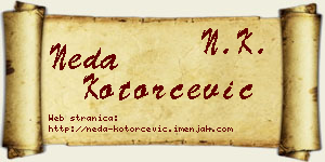 Neda Kotorčević vizit kartica